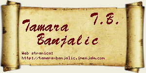 Tamara Banjalić vizit kartica